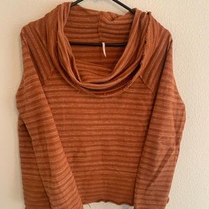 Free people orange cowl neck top